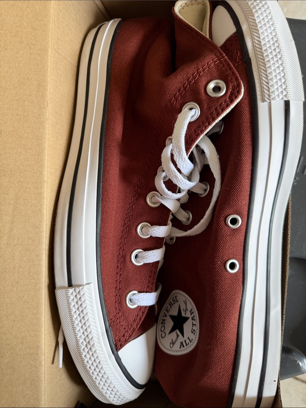 Converse Low Top Sneakers in Deep Red with White Accents